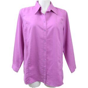 Avenue Purple Lavender Women's PLUS Size 14/16 Button Shirt Business Office Trav